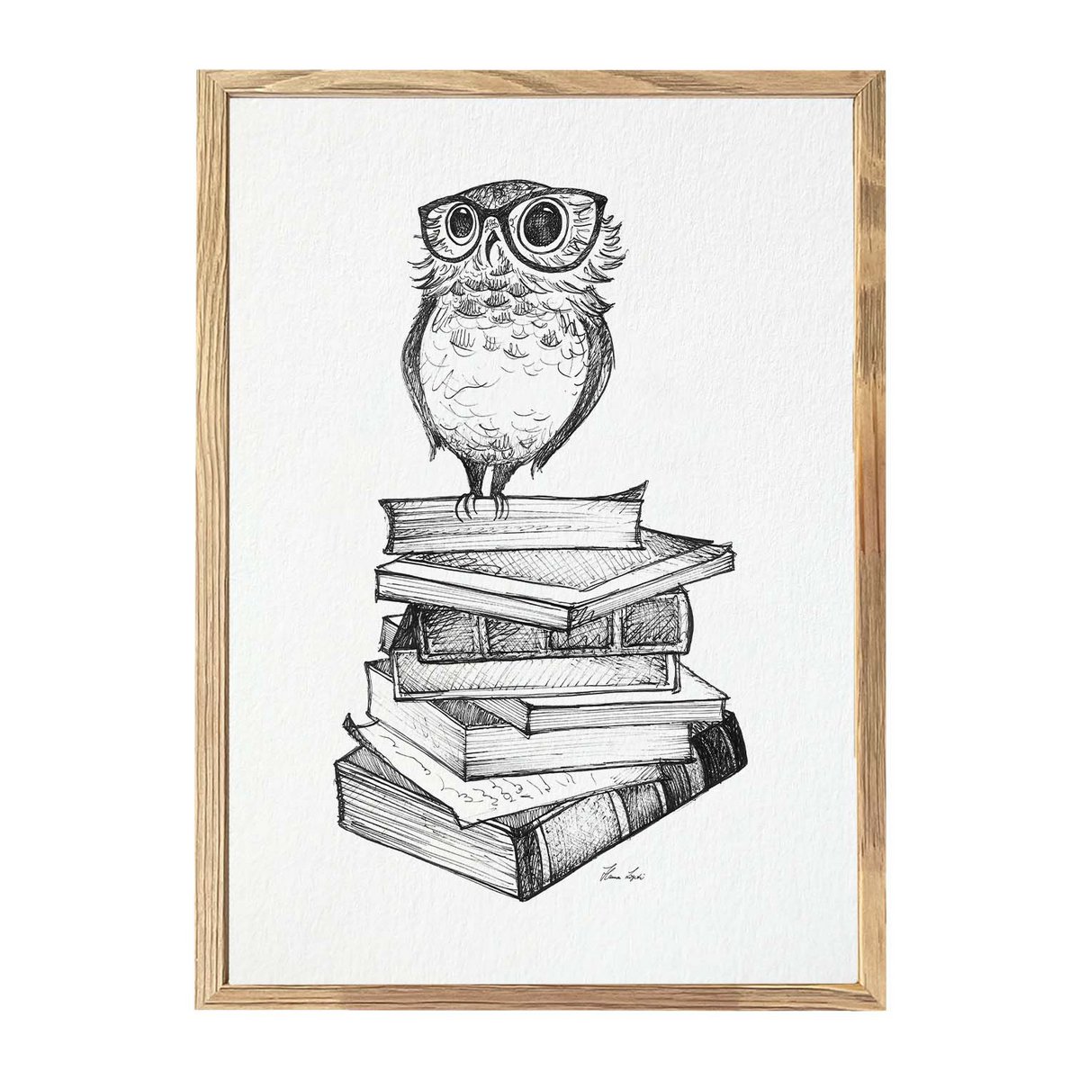 Art Print - Boek Uil