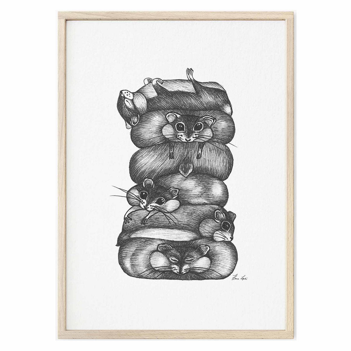 Tirage d’art - Tas de hamsters