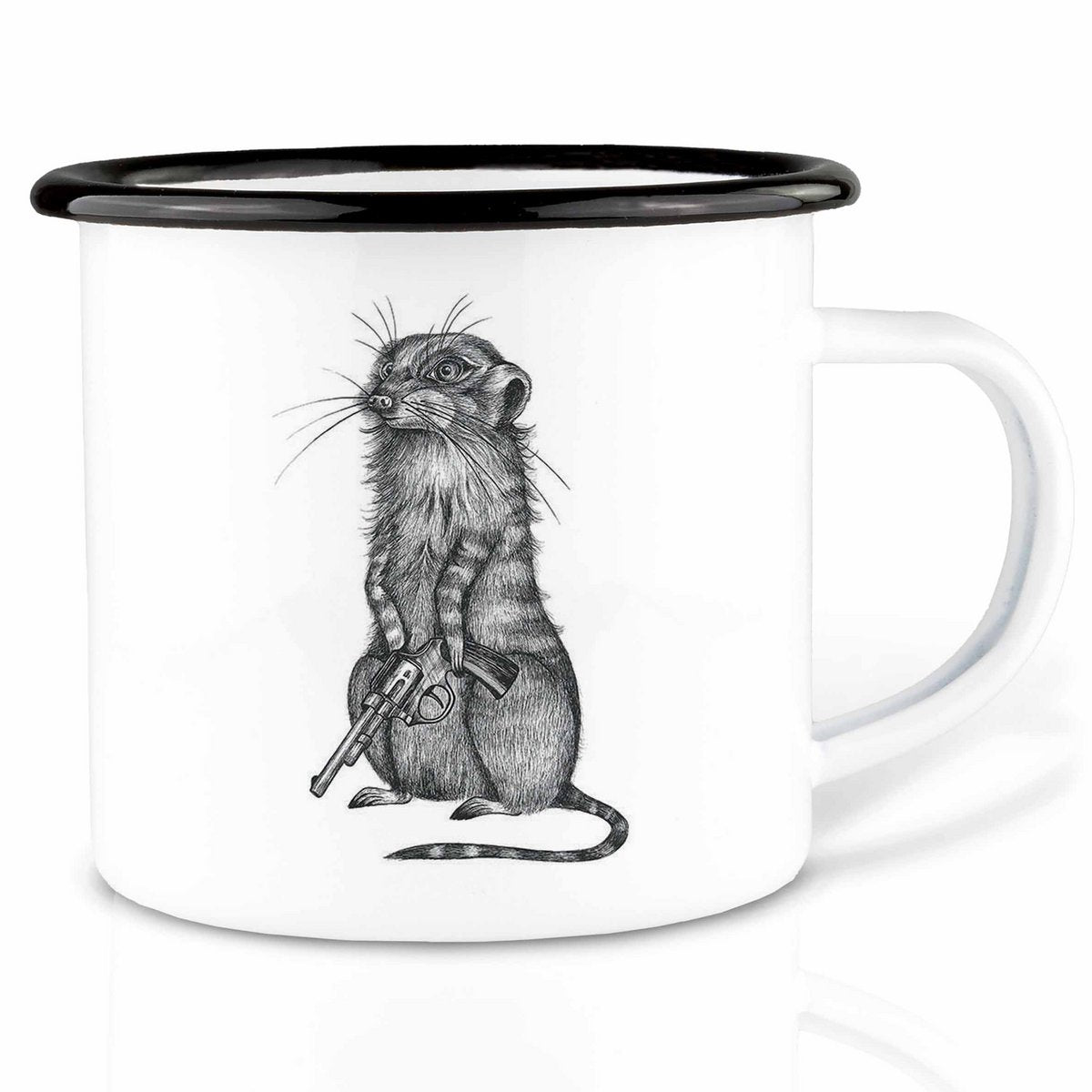 Mug en émail avec motif Johnny Pistol – Mug élégant et durable pour toutes les occasions
