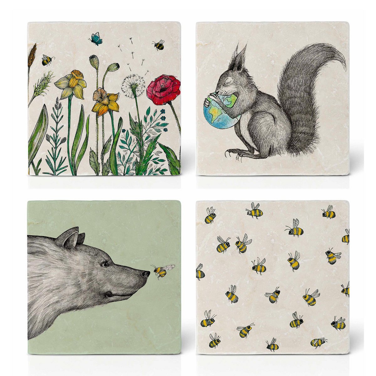Tegelonderzetters – set van 4 – puur natuur
