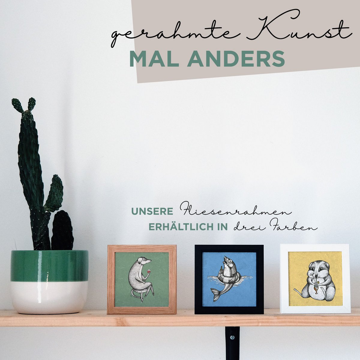 Sous-verres en carrelage – Lot de 2 – Poisson & Crevettes