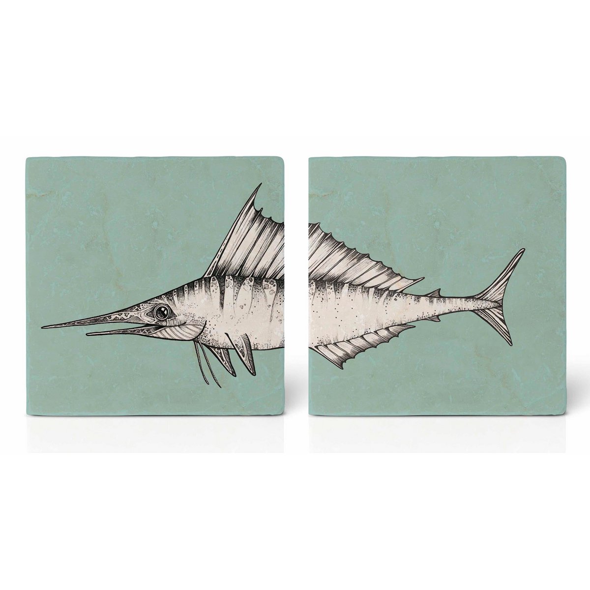 Sous-verres à carreaux - Lot de 2 - Espadon