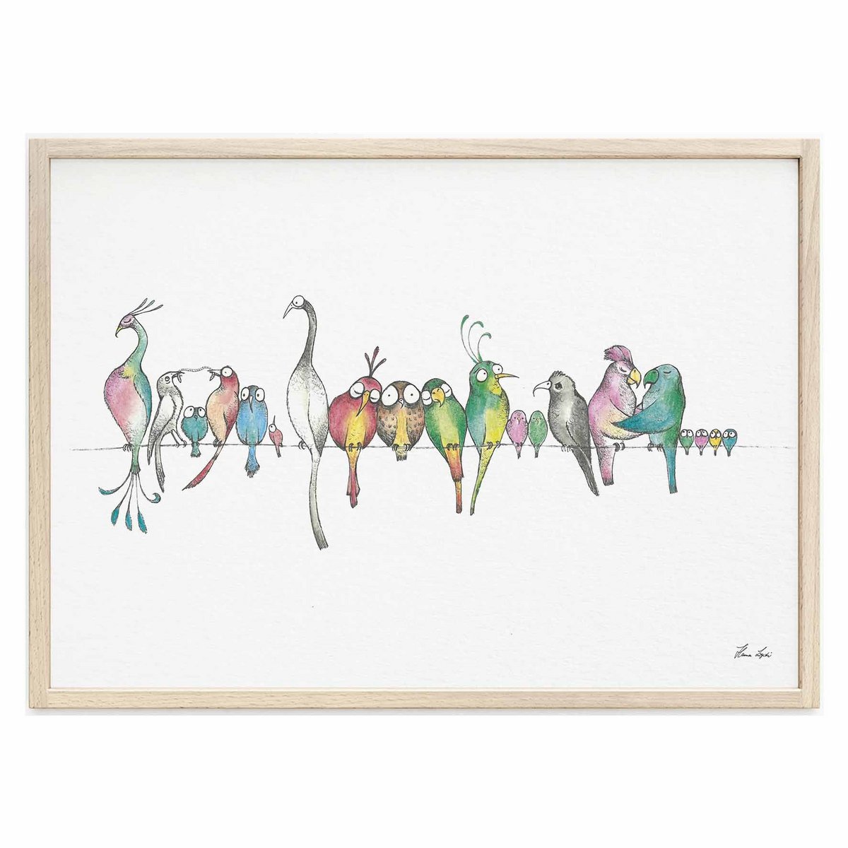 Kunstdruk - Vogelparade
