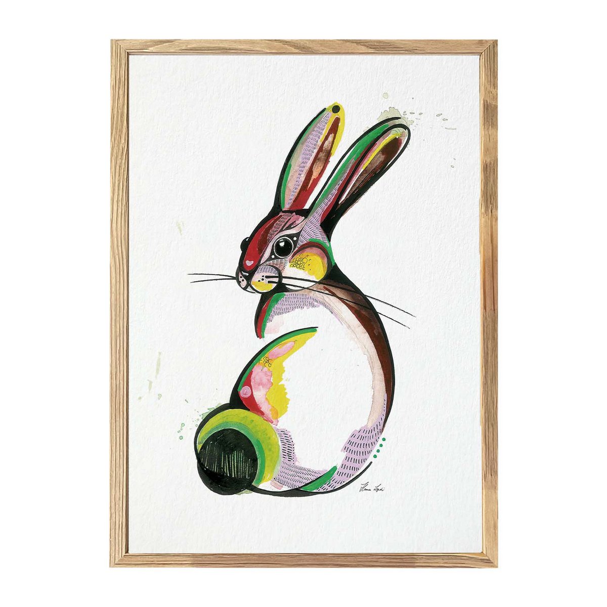 Art Print - Konijn kleurrijk