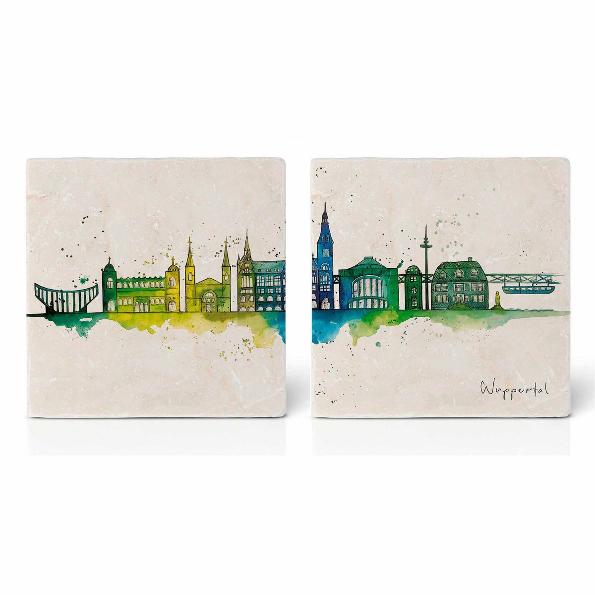 Sous-verres à carreaux – lot de 2 – Wuppertal
