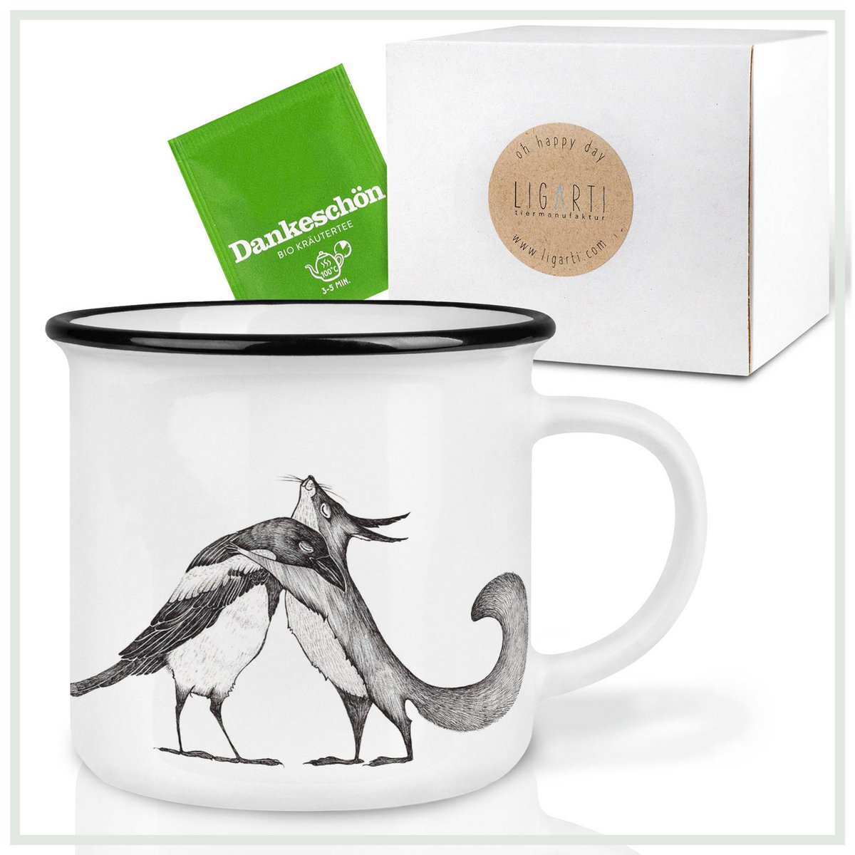 Mug en céramique - Écureuil et pie