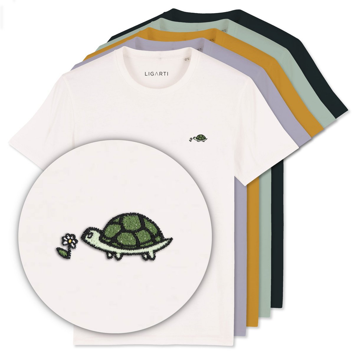 T-shirt brodé – Lars la tortue