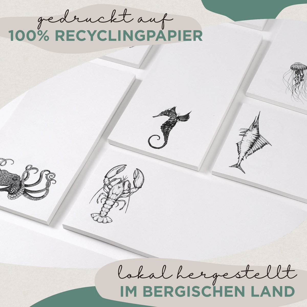 Bloc-notes – Quintette des Animaux Marins – Lot de 3