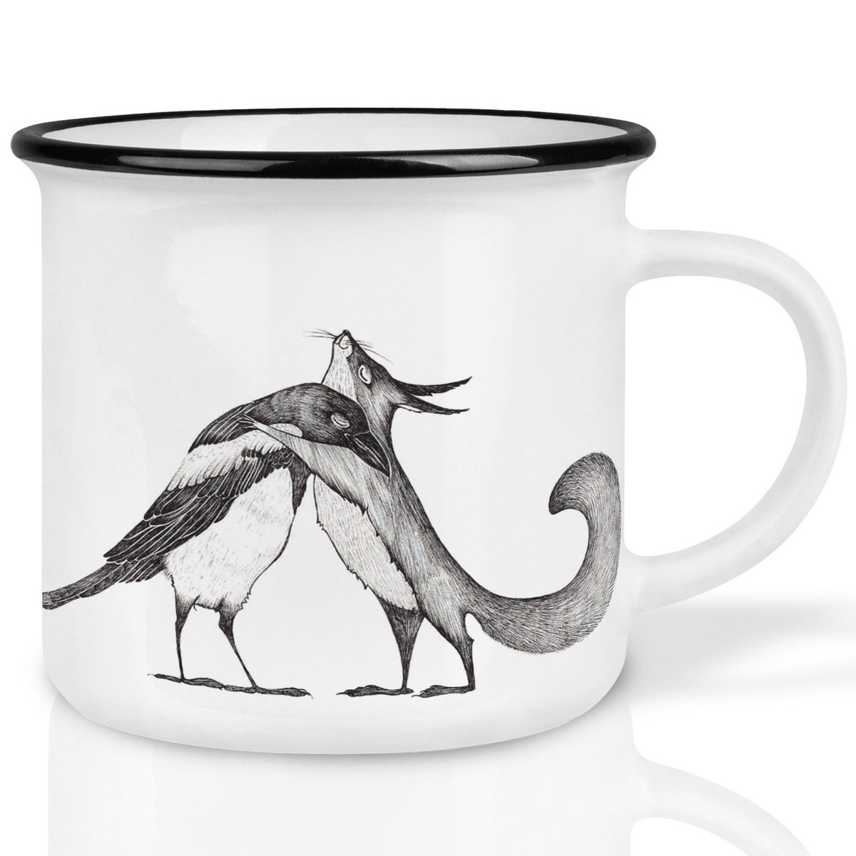 Mug en céramique - Écureuil et pie