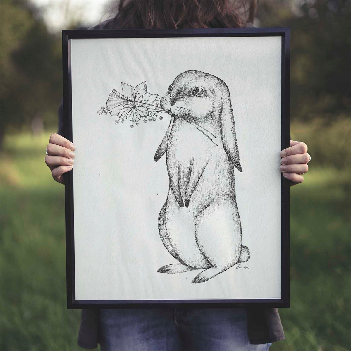 Art Print - Flower Bunnies