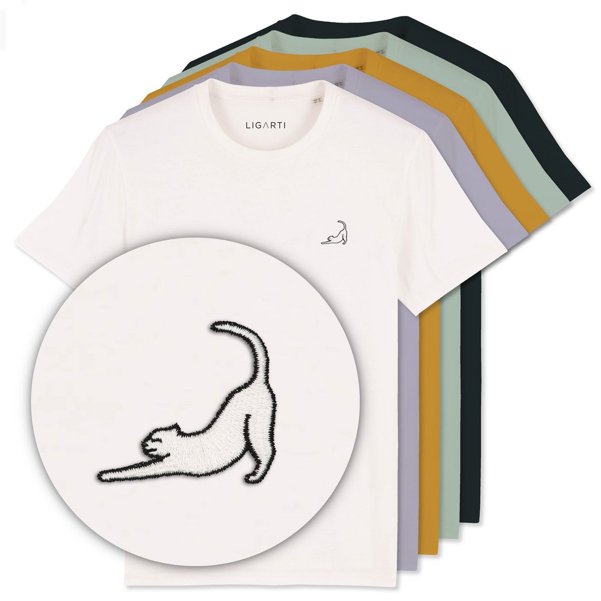 T-shirt brodé – Éloïse le chat