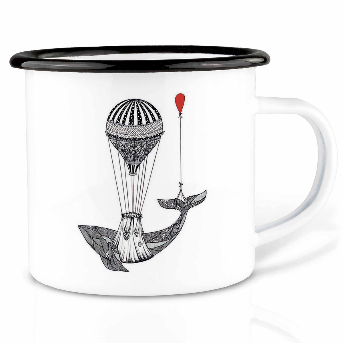 Tasse émaillée – transport de baleines