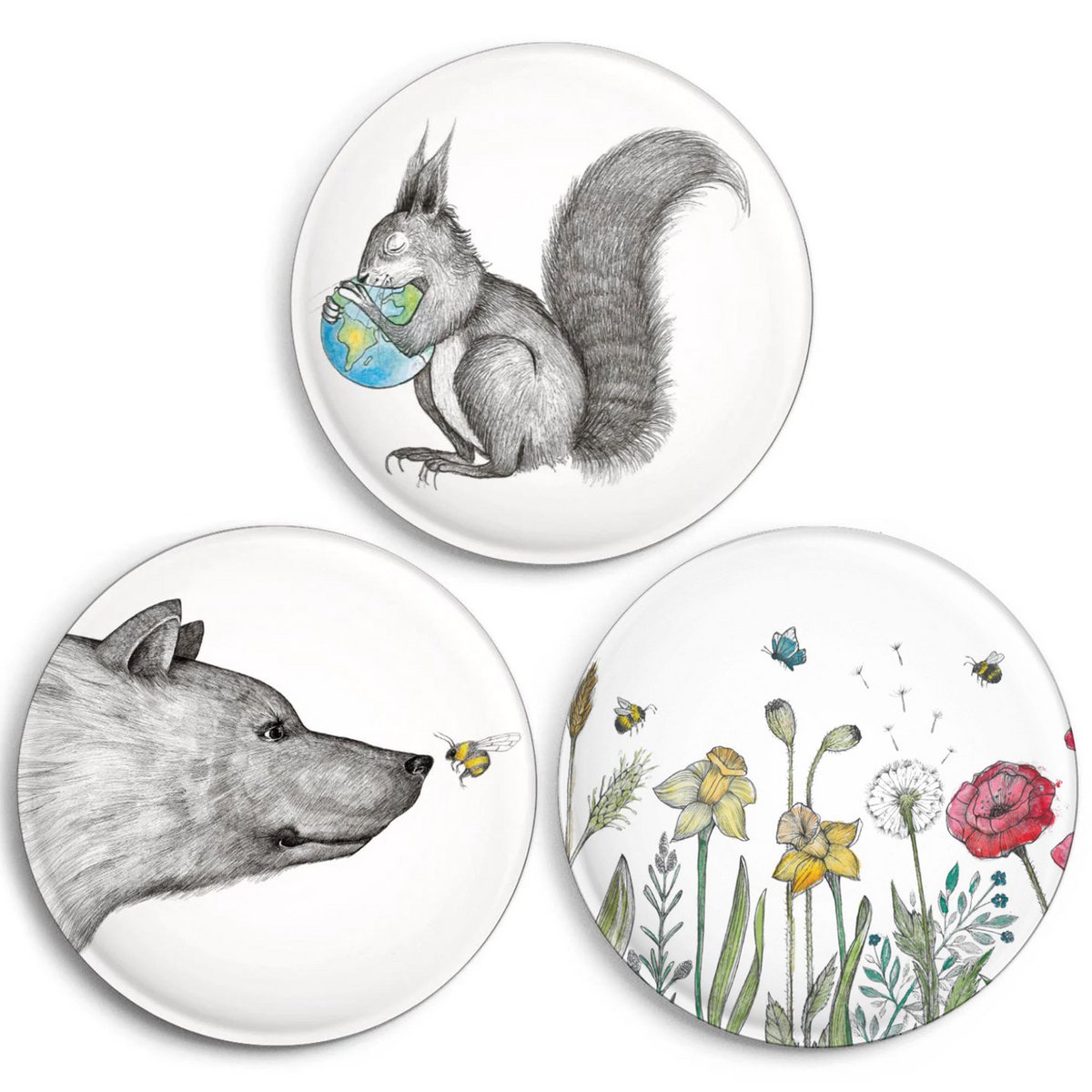 Lot de 3 aimants – nature pure