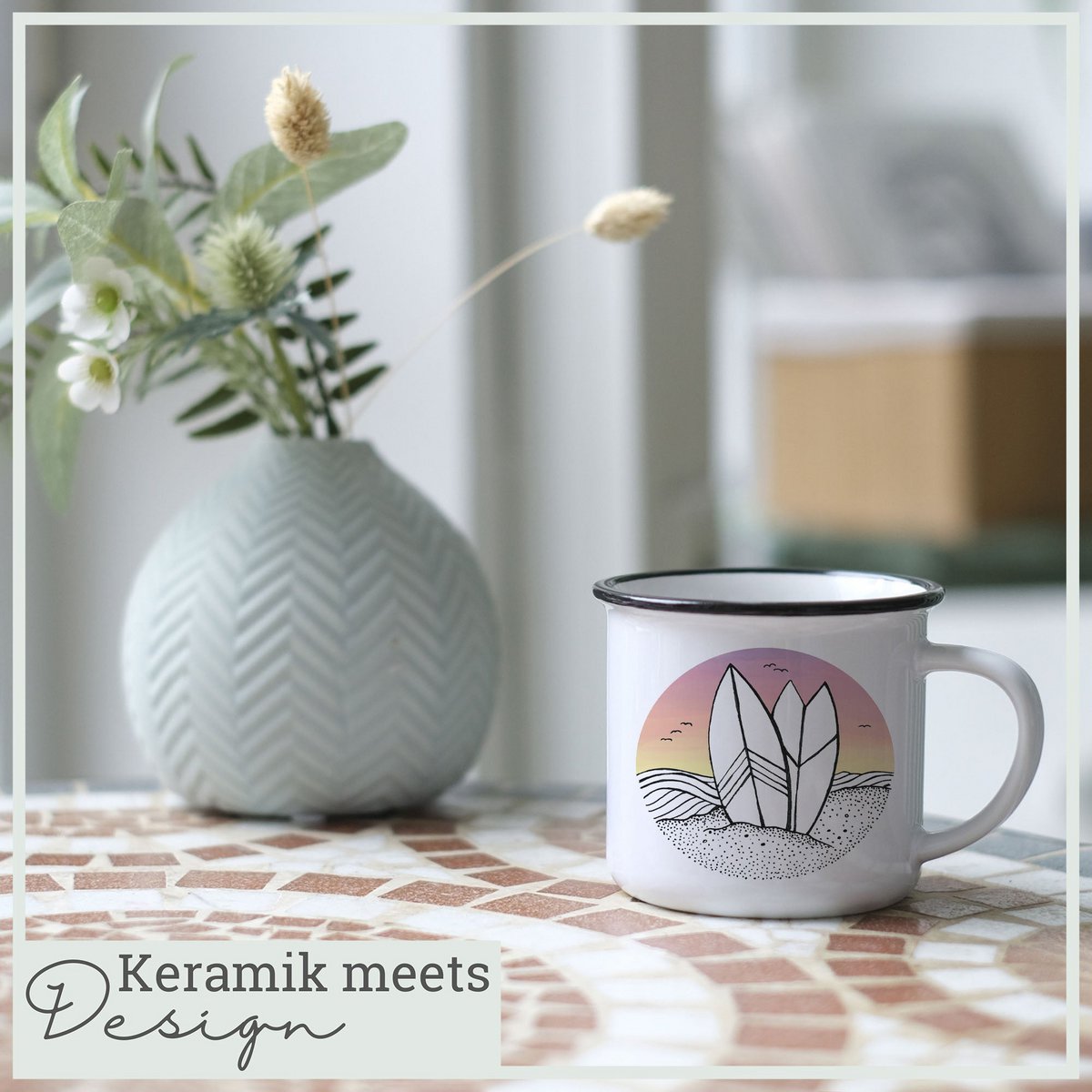 Mug en céramique - surfer jour et nuit