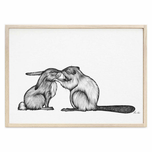 Kunstdruck - Kaninchen &amp; Biber