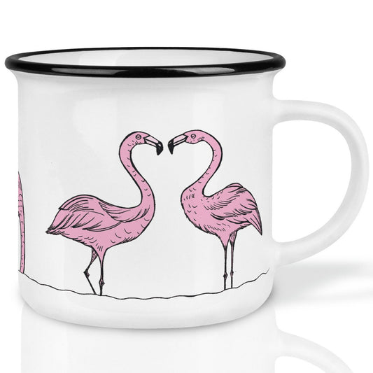Keramische mok met flamingo’s – handgemaakt en vrolijk design