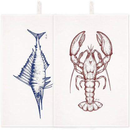 Set de torchons - Homard &amp; Espadon