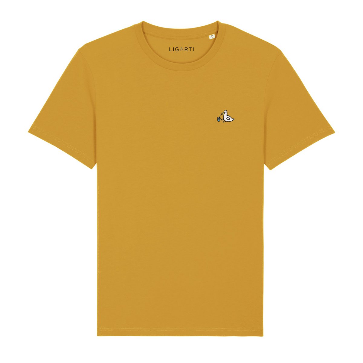 Besticktes T-Shirt Piet die Ente – Unisex-Bio-Baumwolle