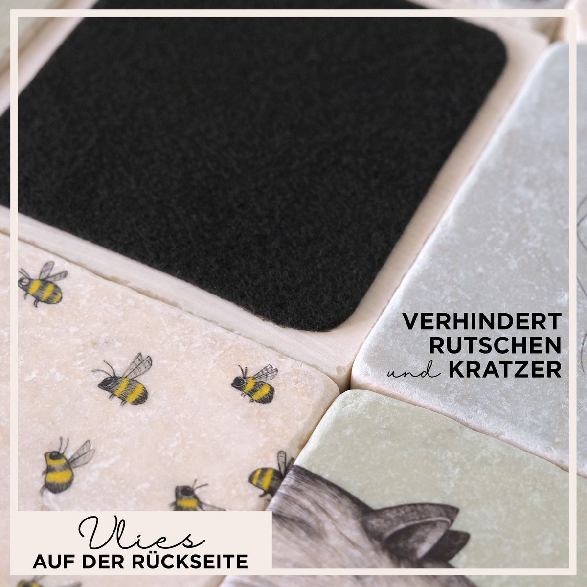 Dessous de verre en carrelage - duo de poissons rubis fermé