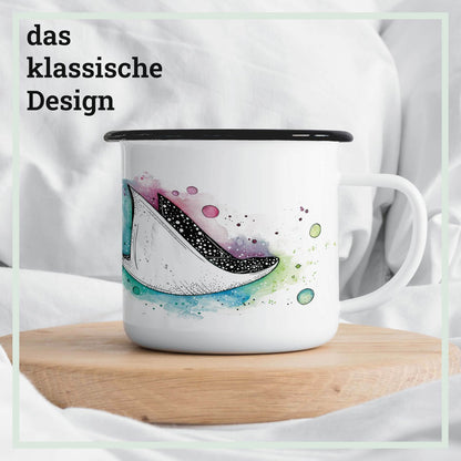 Tasse en émail – rayons spatiaux