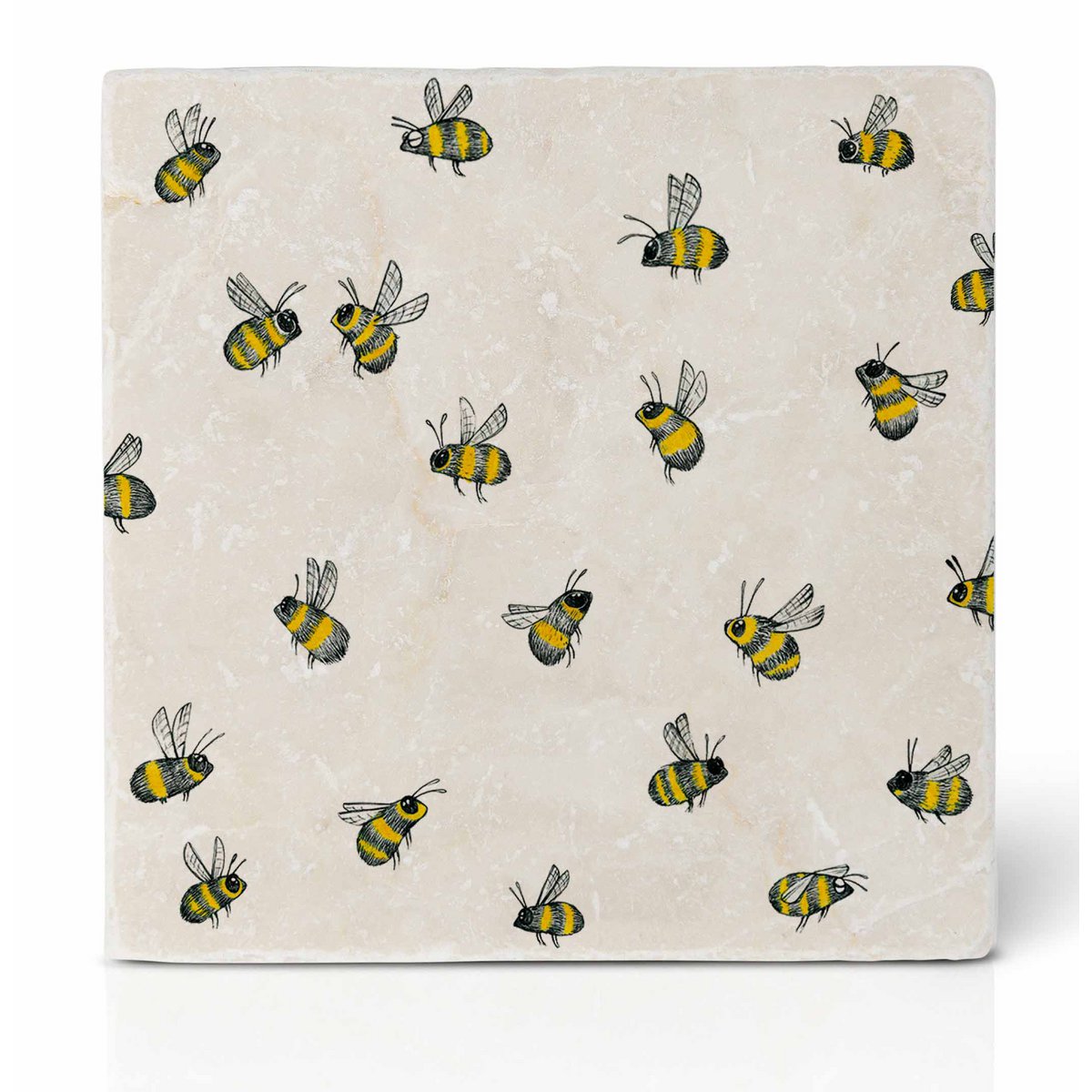 Dessous de verre en carrelage - Essaim d'abeilles