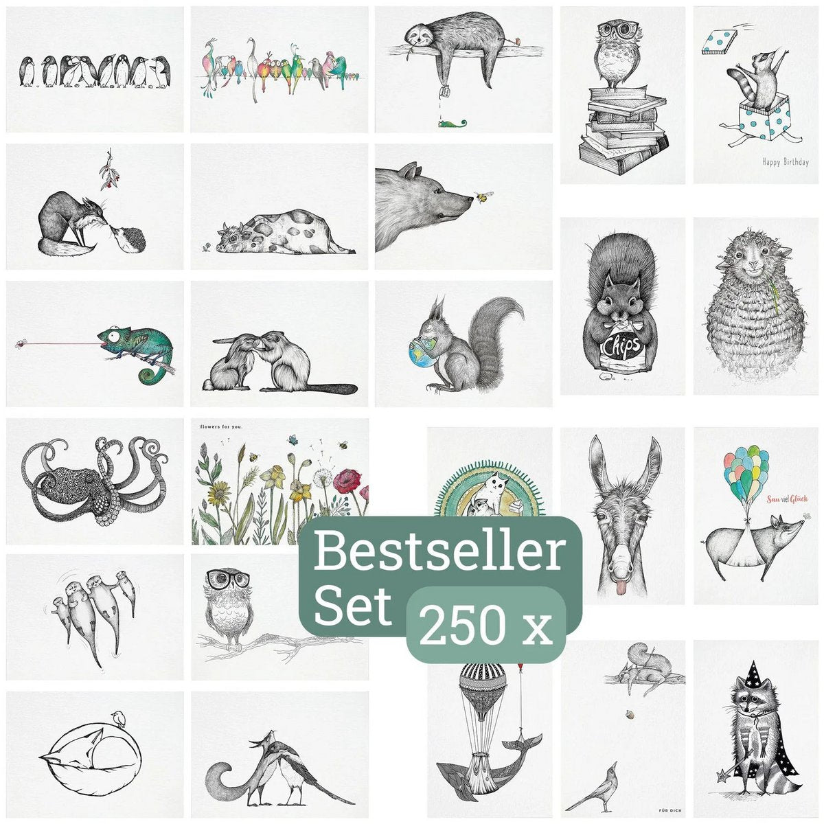 Postkarten – Set mit 250 B2B – All Stars