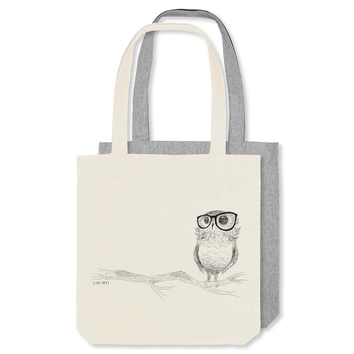 Sac en toile de jute - Chouette à lunettes
