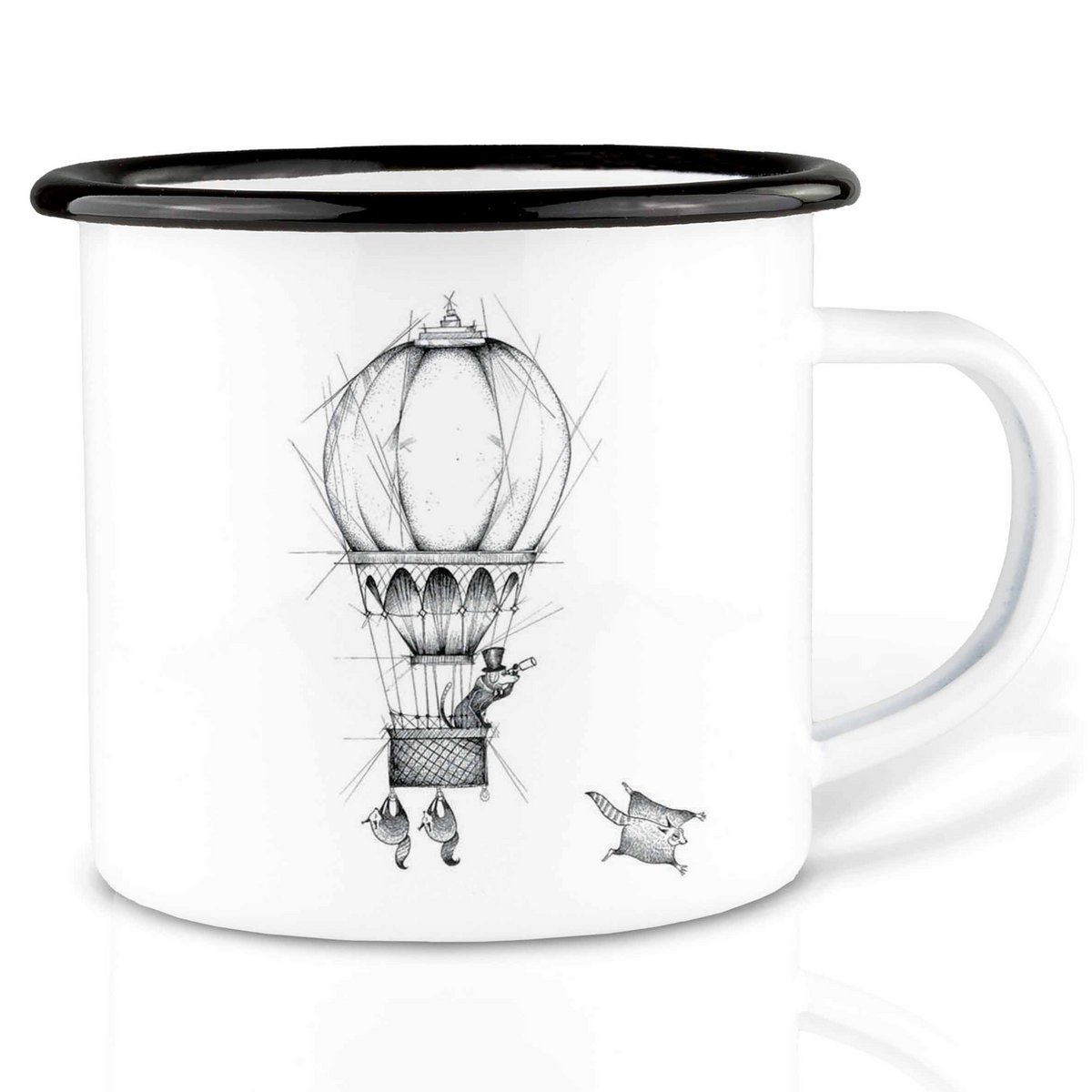 Tasse en émail - aérostier