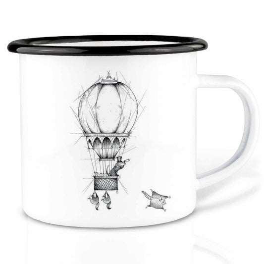 Tasse en émail - aérostier