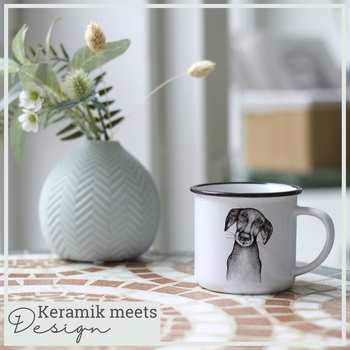 Keramische mok met hond Jürgen – originele hondenmok
