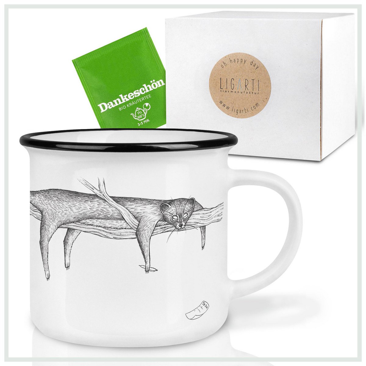 Keramische mok met luiaard – uniek handgemaakt design