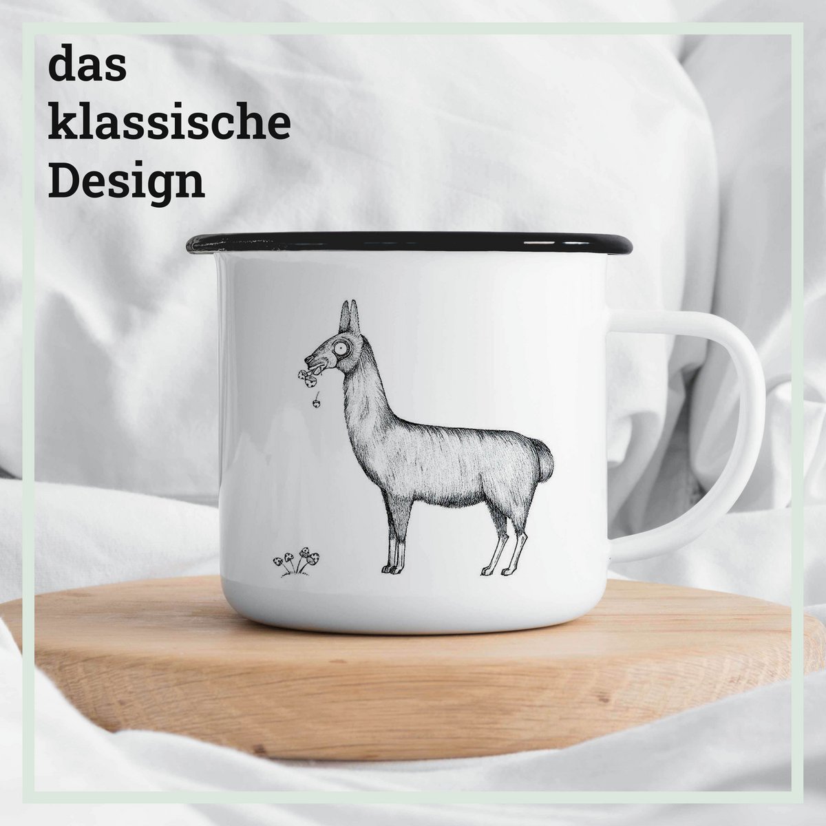 Tasse émaillée – lama