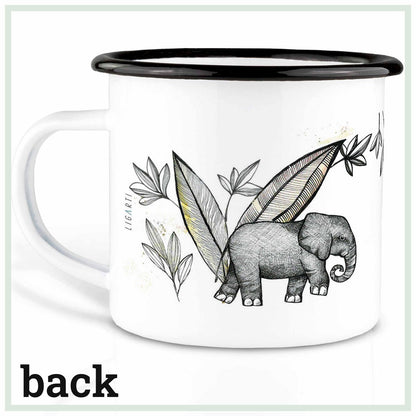 Tasse émaillée – éléphants