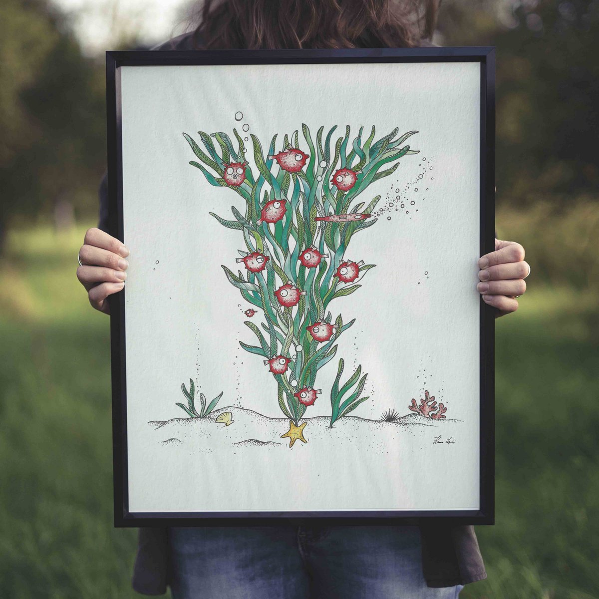 Kunstdruk [Fine Art Paper] - Merry Fishmas