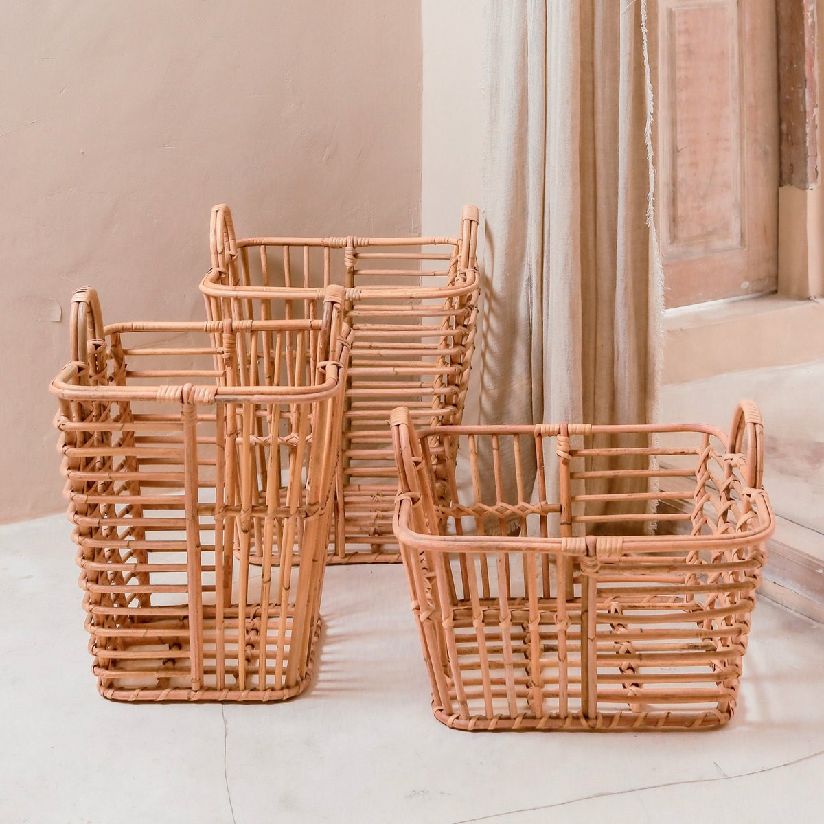 Panier à linge | Panier de plantes | Panier de rangement KUPANG en rotin (3 tailles)