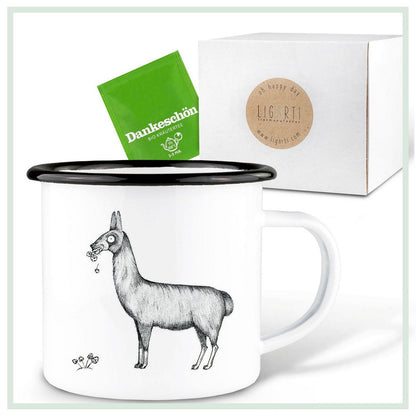 Tasse émaillée – lama