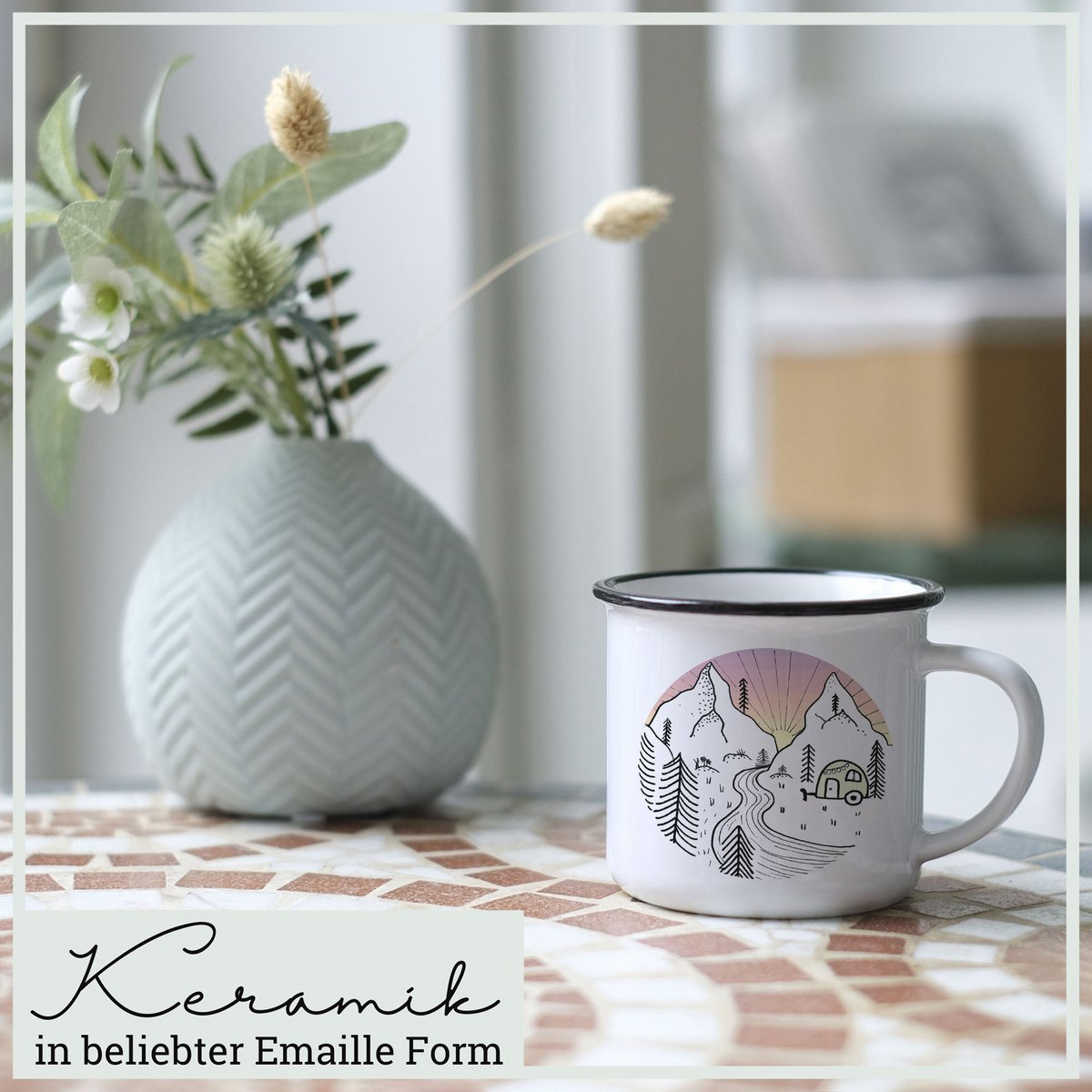 Mug en céramique - Camping jour et nuit
