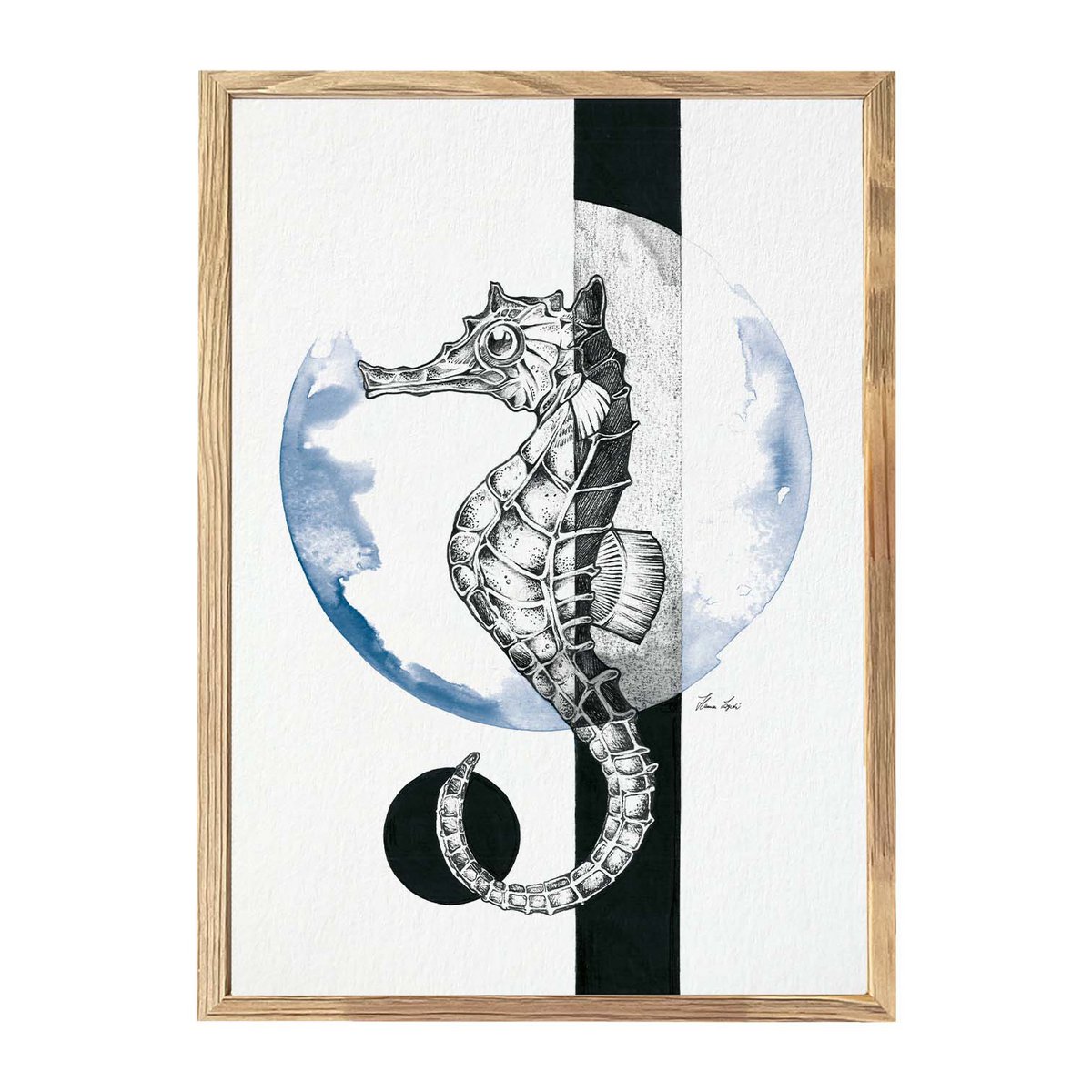 Art Print - Cirkel van zeepaardjes