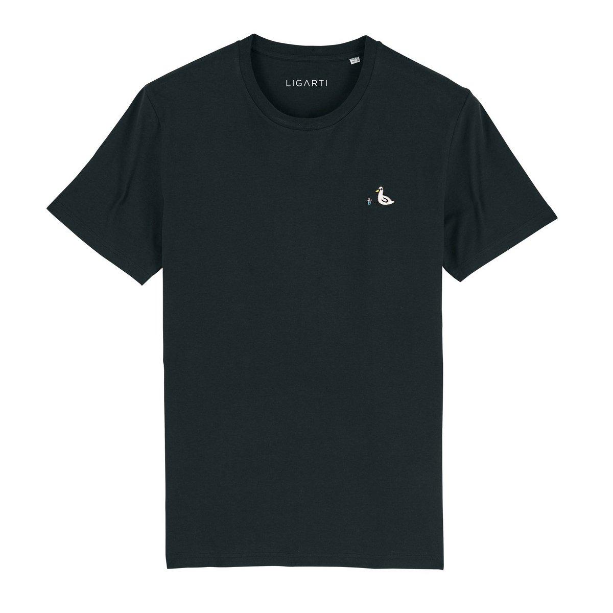 Besticktes T-Shirt Piet die Ente – Unisex-Bio-Baumwolle