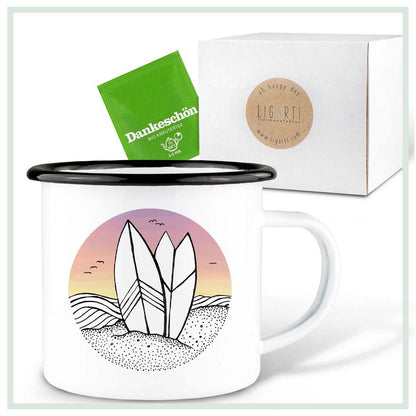 Mug émaillé – Surf jour et nuit