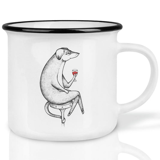 Keramische mok met hond Jacques – handgemaakt en uniek design