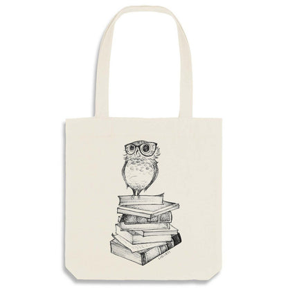 Sac en toile de jute - livre hibou