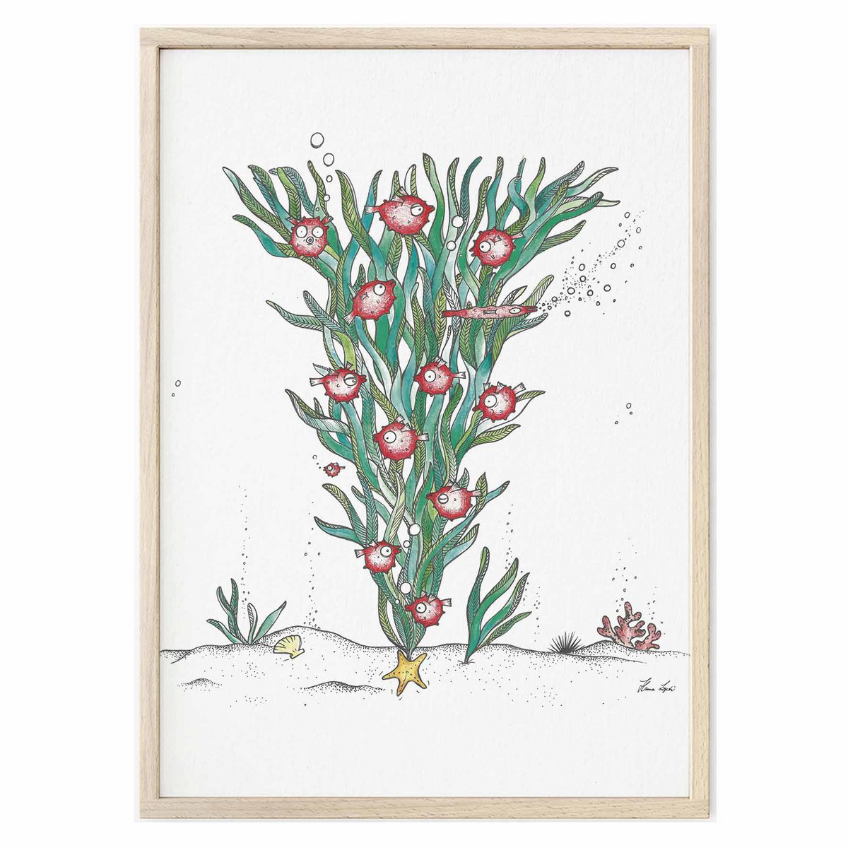 Kunstdruk [Fine Art Paper] - Merry Fishmas