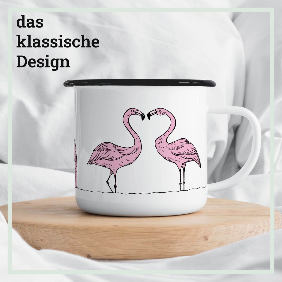 Tasse émaillée – Défilé de Flamants roses
