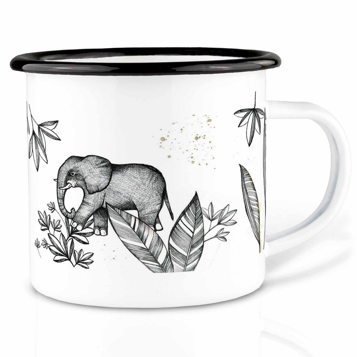 Tasse émaillée – éléphants