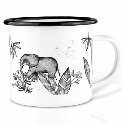 Tasse émaillée – éléphants