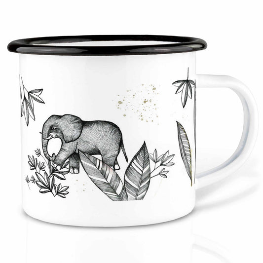 Tasse émaillée – éléphants