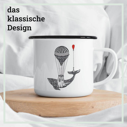 Tasse émaillée – transport de baleines