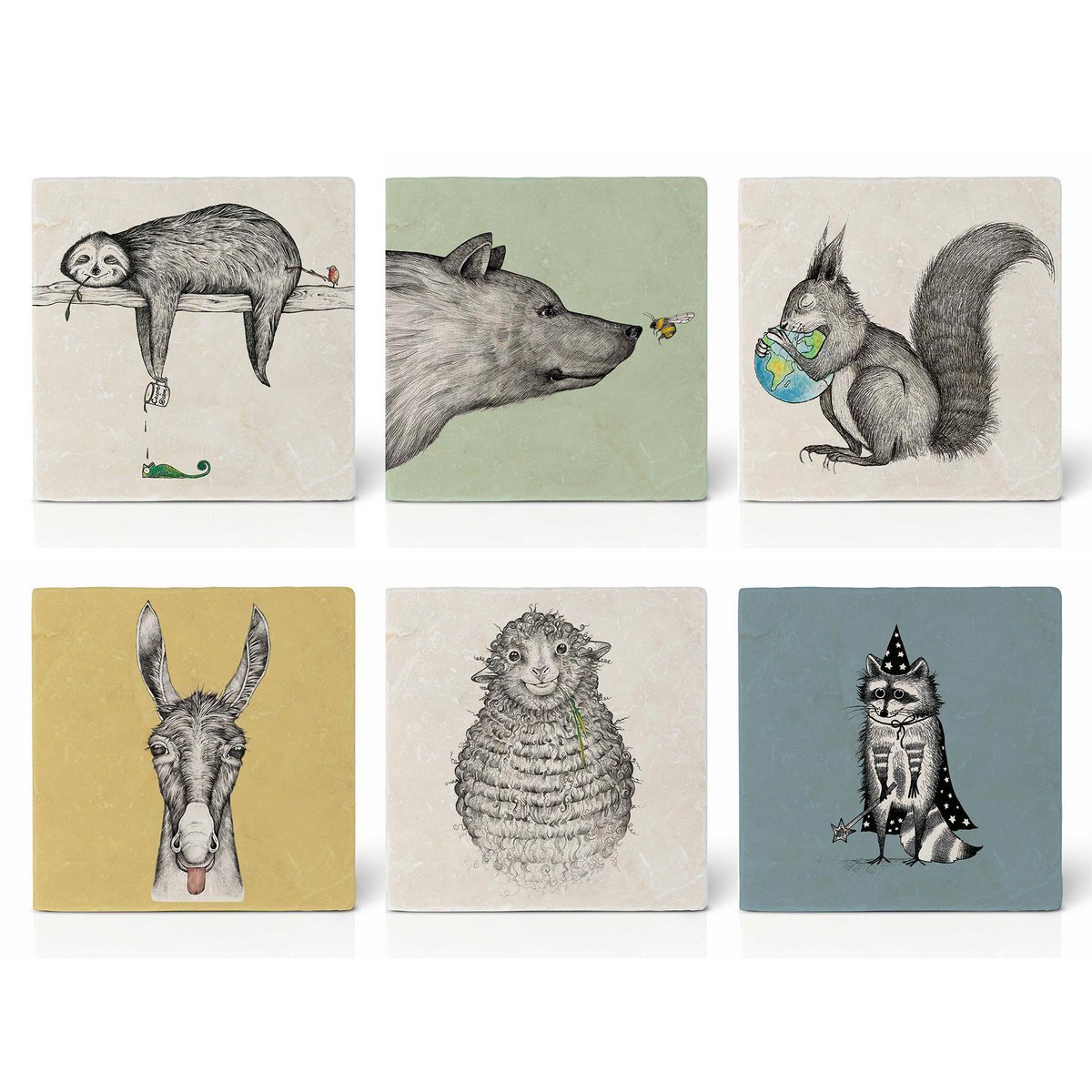 Sous-verres à carreaux – lot de 6 – Misch Masch
