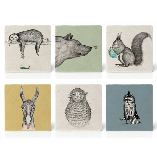 Sous-verres à carreaux – lot de 6 – Misch Masch